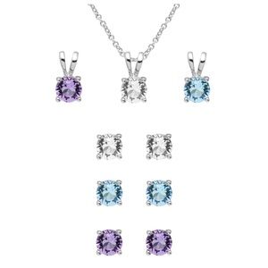 Set of 3 Swarovski crystal earrings and necklace